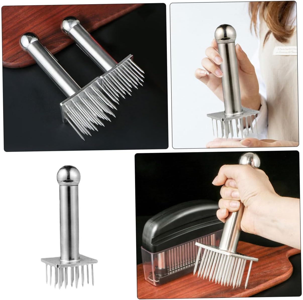 Stainless Steel Meat Tenderizer Hammer with Sharp Needles Non-slip Handle for Beef Pork Chicken Softening Kitchen Tool Metal Mallet