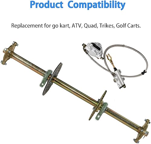 Miniatura 4 de Kit de 32 ejes traseros + conjunto de freno + cubo de piñón de repuesto para Go Kart ATV Quad Drift Trikes