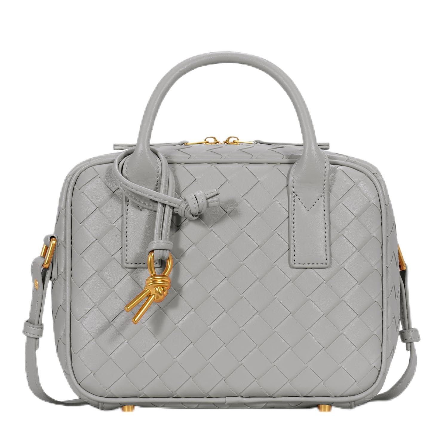 GASSDA Woven Bag for Women Top Handle Satchel Handbag Crossbody Bag PU Leather Shoulder Bag Woven Purses for Women