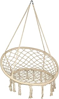 Hängesessel Wetterfest bis 150 kg – Indoor & Outdoor Hängestuhl – Hängeschaukel mit 4-Seil-System & Stahlringen – Hängekorb für Balkon, Garten & Wohnzimmer – Robust & Komfortabel