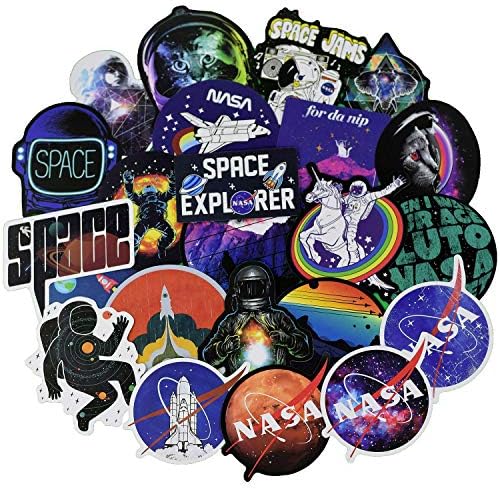 100pcs Universe NASA Stickers Pack Space Explorer Stickers Astronaut Decals for Laptop Ipad Car Luggage Water Bottle Helmet