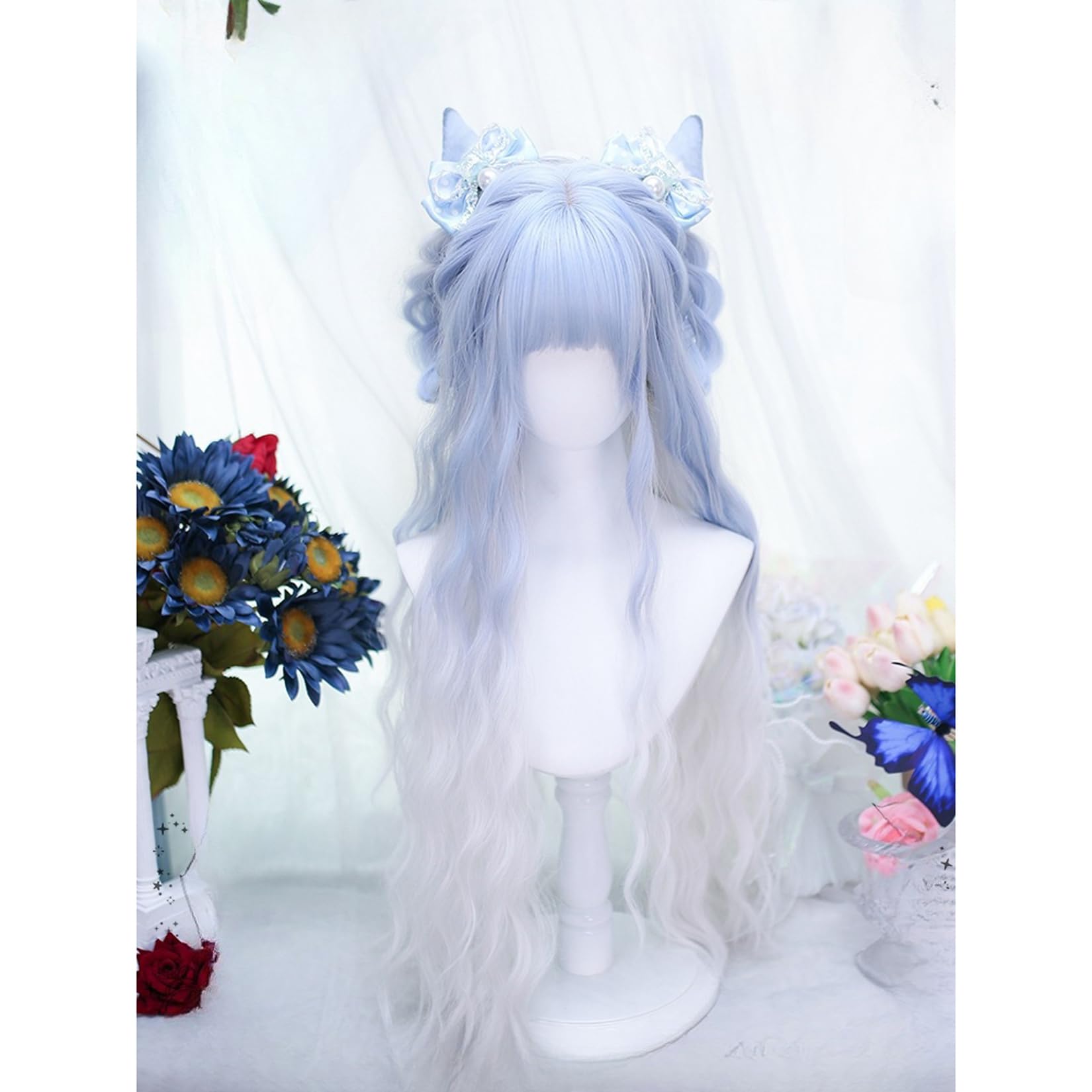 Amazon.co.jp: [ラウバオショッピング]ロリータ 水色 白