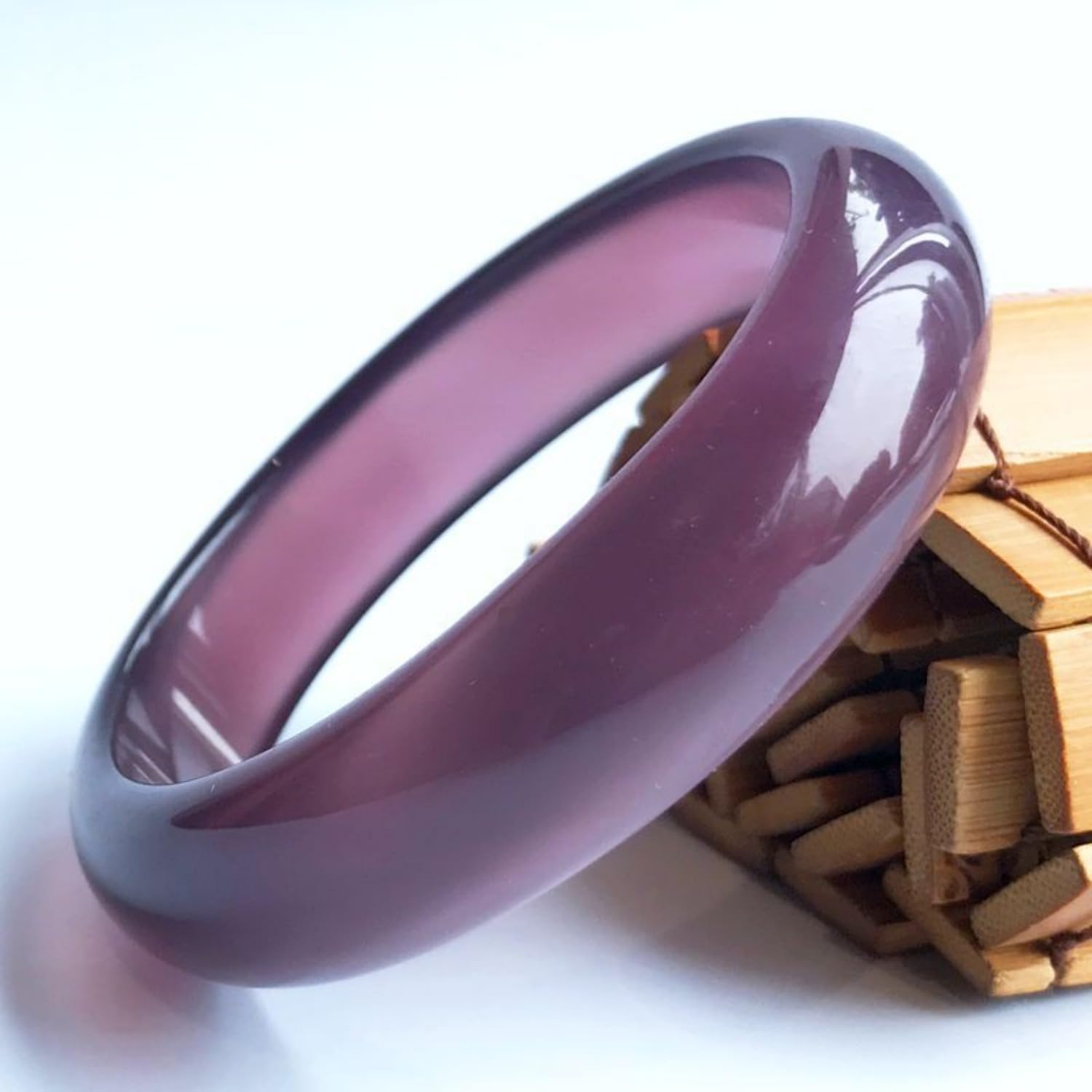 Gemstone Bangle for Women, Purple Jadeite Bracelet,Thoughtful Gift for Daughter on Graduation