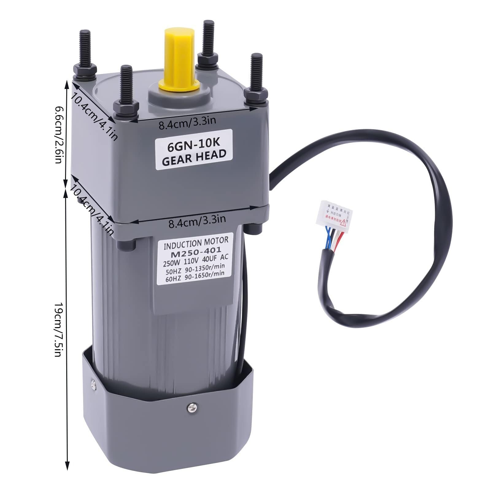 #US Adjustable Variable Gear Reducer Motor,AC High Torque Motor,250W 10K Electric...