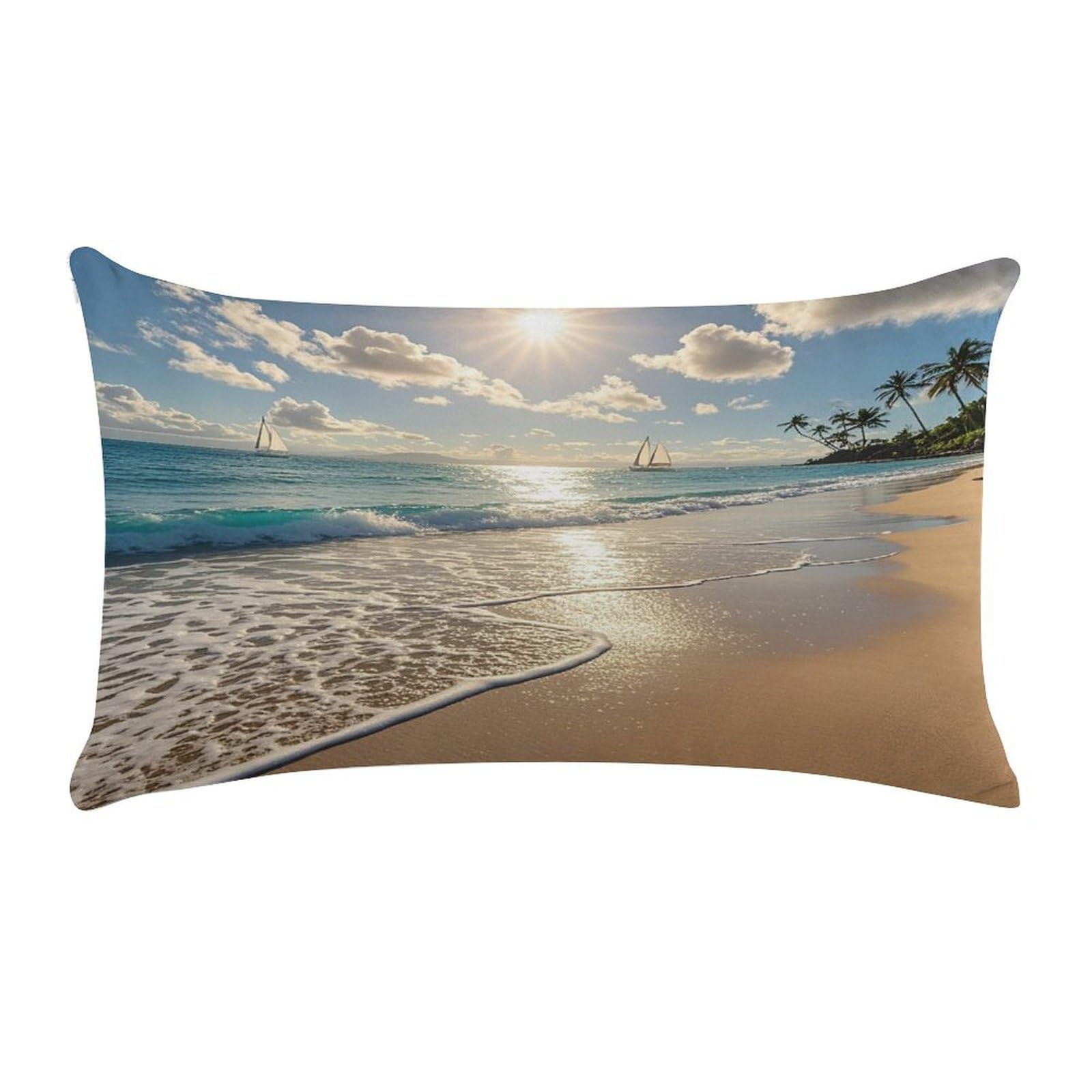 FekiLoot Super Soft Lumbar Throw Pillow Cover 12"x 20", Rectangle Luxury Plush Pillowcase Fade Resistant Pillow Protector Hawaiian Summer Pillow Case Pillow Shams for Sofa Bed Living Room