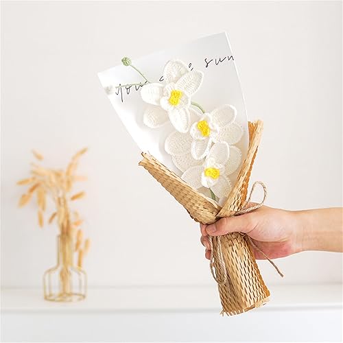 Miniatura 2 de Mariposa orquídea tejida a mano hilo ganchillo mariposa orquídea ramo hecho a mano decorativo boda hogar mesa creativa decorar regalo
