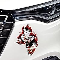 Vista 5 de Calcomanías 3D personalizadas para automóvil, diseño de lobo de sangre, calcomanías reflectantes para decoración de ventanas, calcomanías impresas