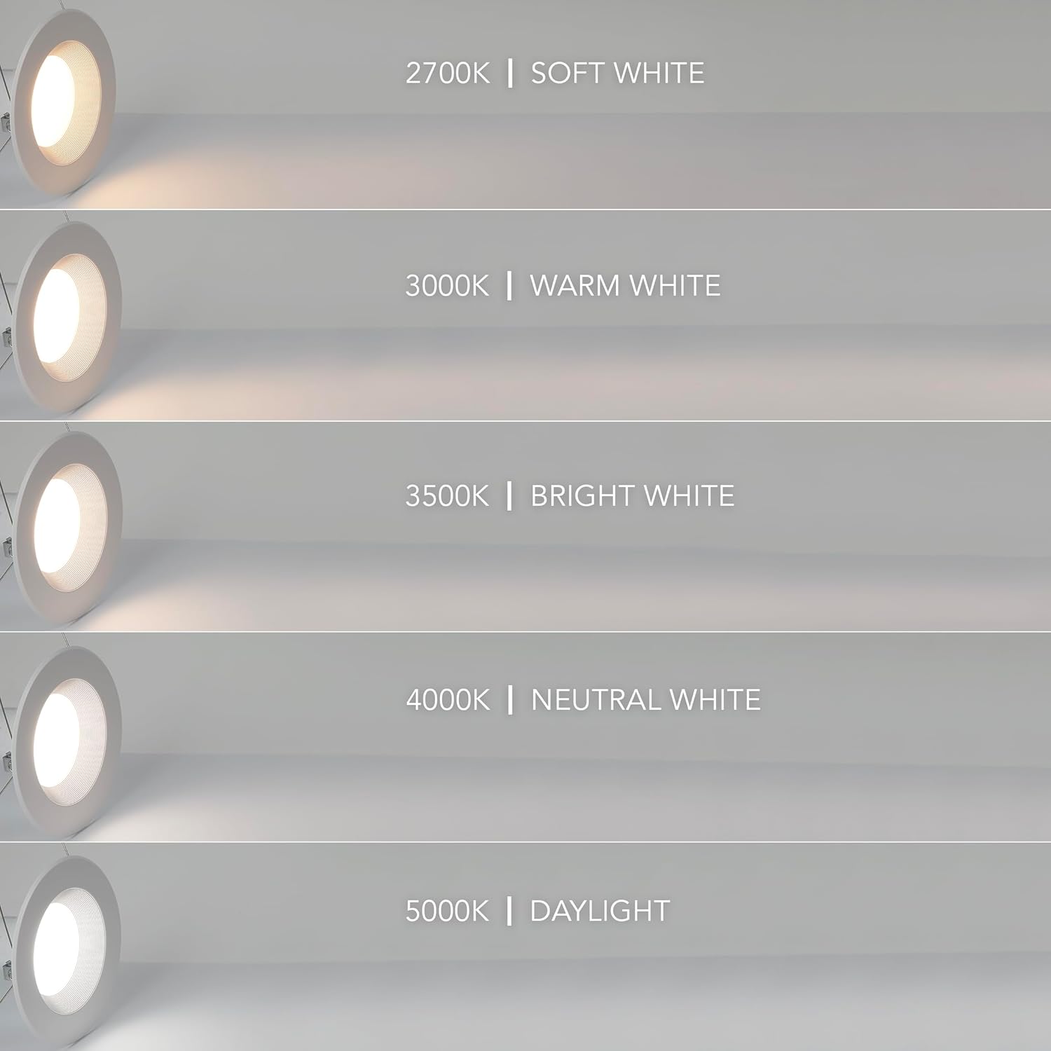 Maxxima 12 Pack 5 in. & 6 in. 5 CCT Retrofit Recessed LED Downlight - 1300 Lumens, E-26 Quick Connect, Dimmable, Color Selectable 2700K-5000K (2700K/3000K/3500K/4000K/5000K), Ideal for Contractors