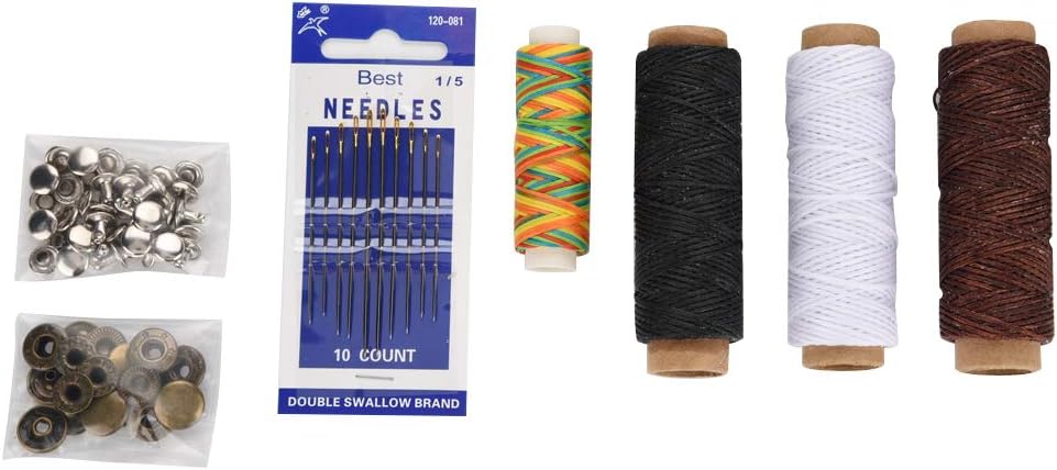 42 Pieces Leather Craft Tool Set,Hand Sewing Stitching,Saddle Making,Stamping Set,Rough Edges Trimmer,Professional Leather Tools for Artwork or DIY Leather Craft Project Tool Kit
