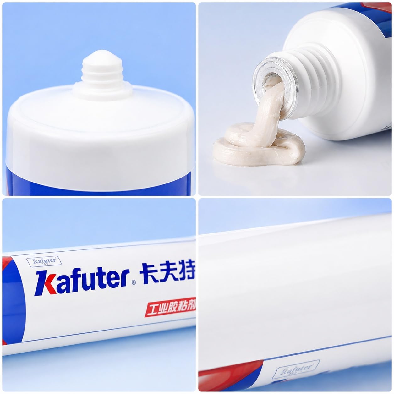VIDOO Kafuter K-5204K 300ml Kartusche Silikonkleber Schnelltrocknend Weiß RTV 1.6 W/mK Wärmeleitend für Schnellhärtenden Roboter-Automatisierungsverguss Silikonkleber