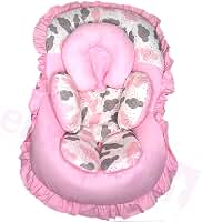Kit Capa de Bebê Conforto + Apoio de Corpo Nuvens Rosa e Azul para Menino e Menina