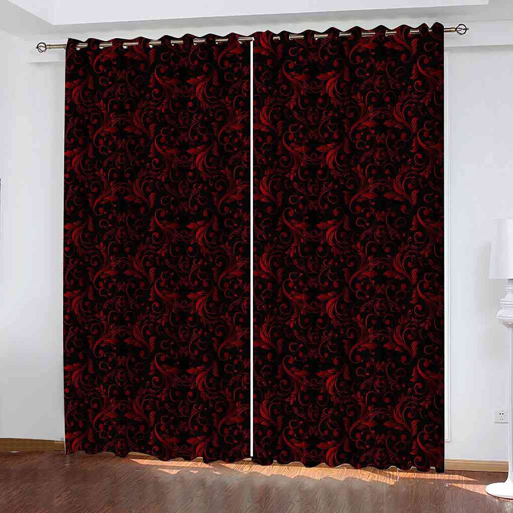 Rideaux anti bruit et lumière occultants rouges pour chambre d'enfant