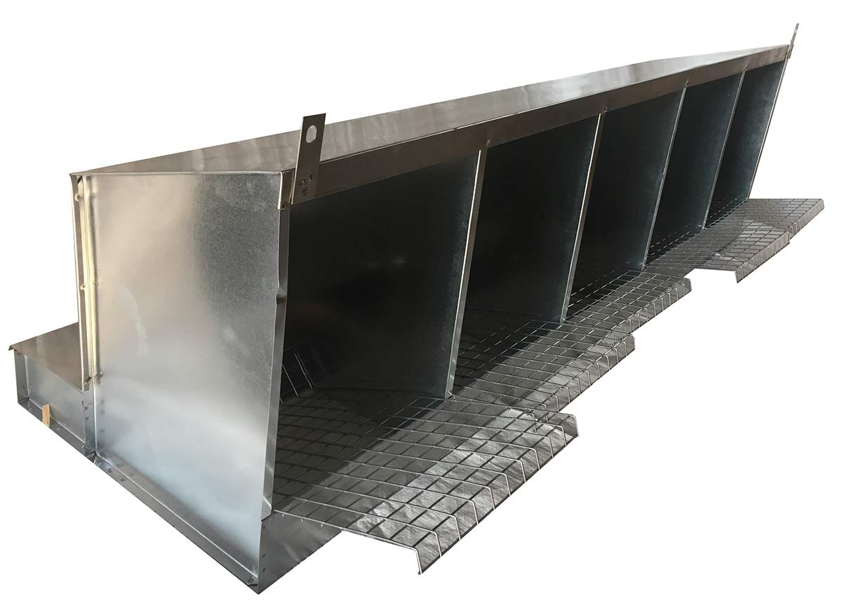 Nido a 5 Posti per Galline Ovaiole. Raccolta Uova dall'Esterno del Pollaio. Ingombro cm 140 x 39 x H 42