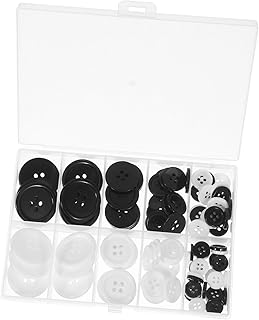 Gatuida 100PCS Round Black White Resin Sewing Buttons Tailoring Kit for ...