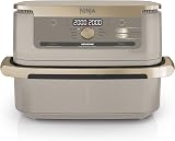 Ninja Foodi FlexDrawer Air Fryer, Dual Zone Avec Séparateur Amovible, Grand Tiroir de 10.4 L, 7-en-1, Double Zone, Sans Huile, Pièces Antiadhésives Compatibles Au Lave-Vaisselle, Stone/Or AF500EUSD - 1