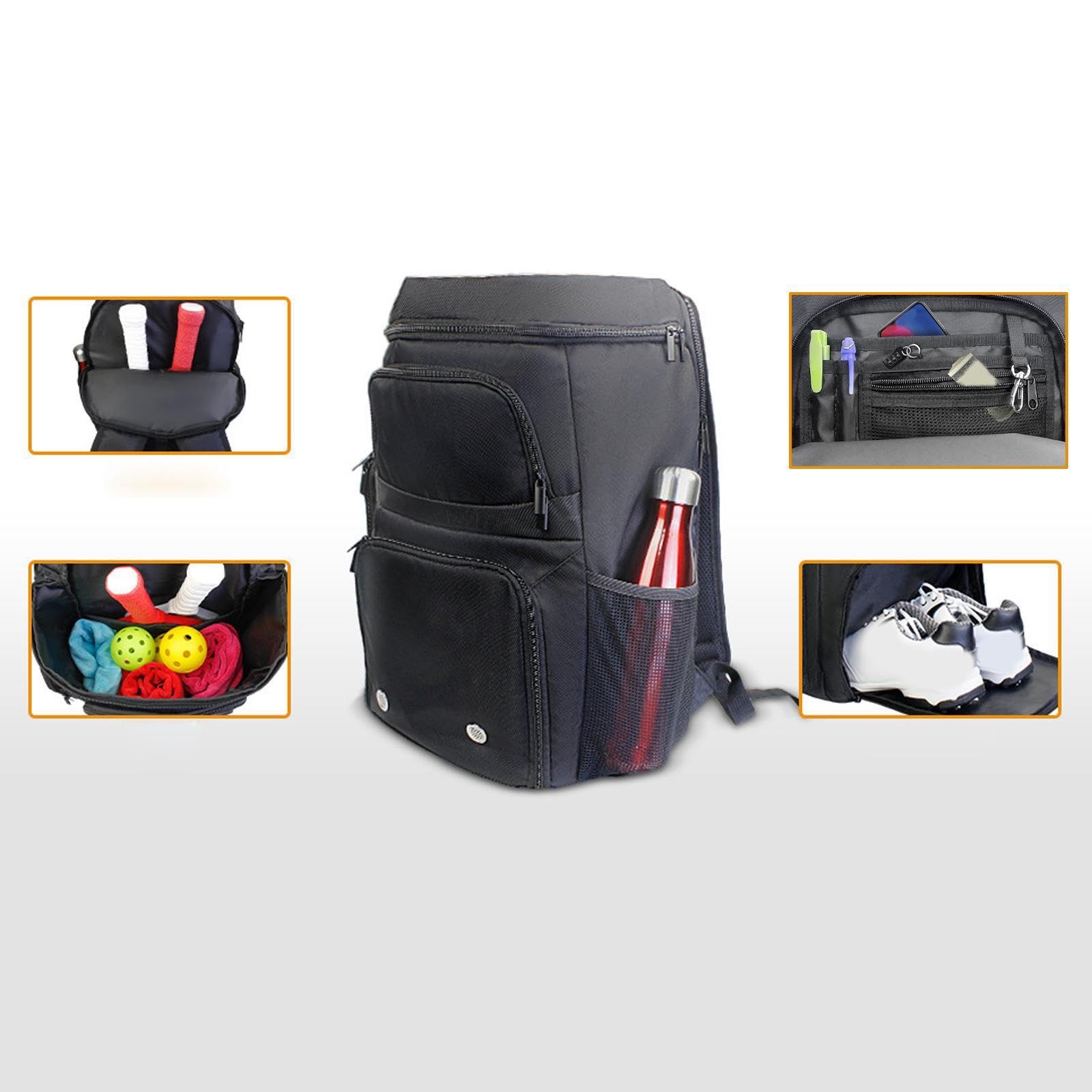 Zaino Casual per Pickleball e Borsa da Basket con e Spazio per | donne, borsa da viaggio per football, accessori, organizer, zaino per pickleball e basket con scomparto per scarpe