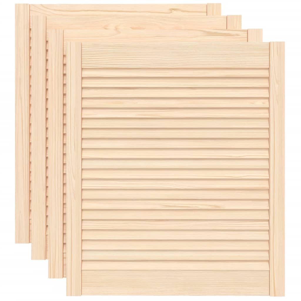 Genérico Puertas de Armario de Lamas 4 uds Madera de Pino 69x59,4 cm,Bricolaje,Accesorios de Bricolaje,Ferretería para armarios,Puertas de armarios,151132