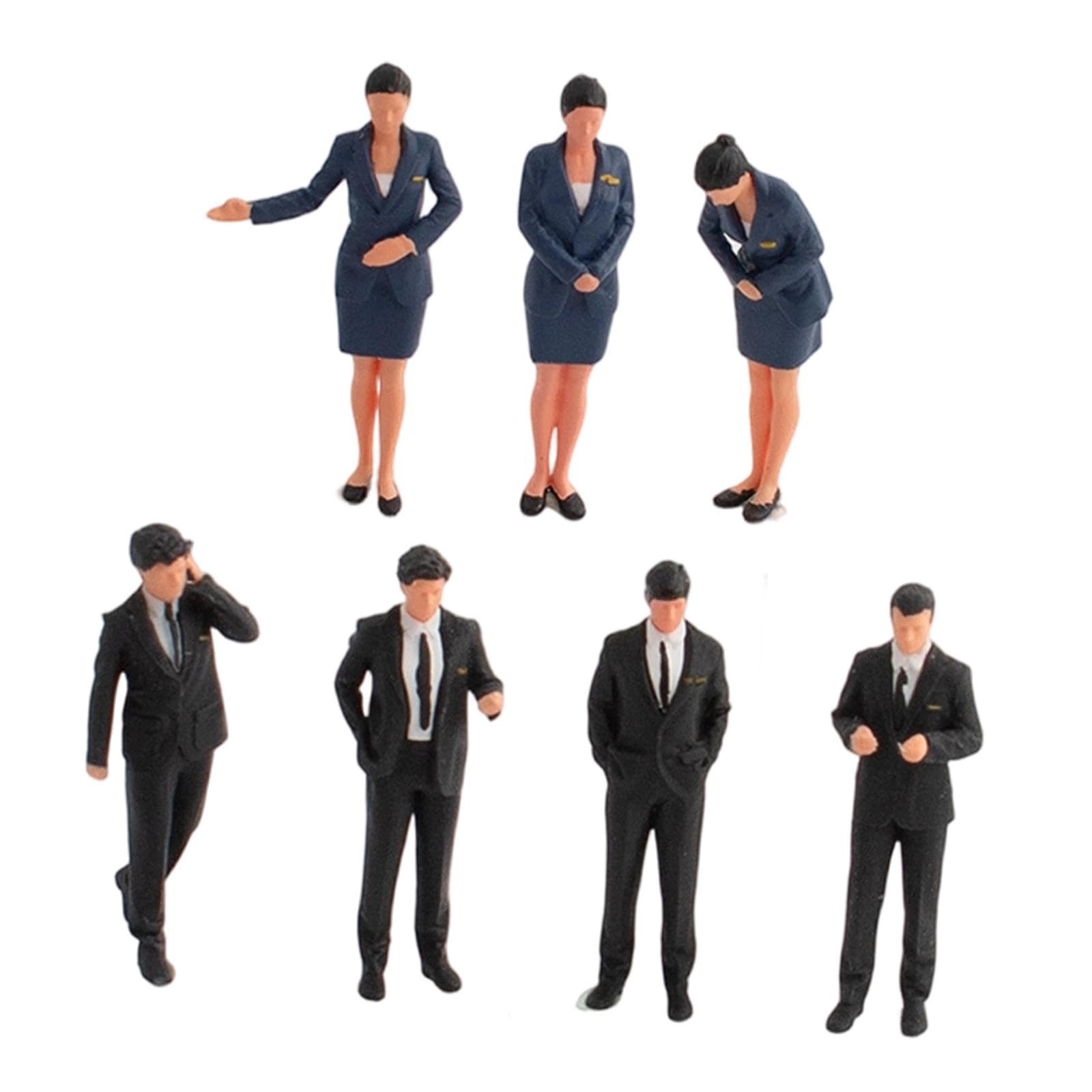 7 Miniature di Personaggi in 1/64, Accessori per Modelli di Auto, Accessori per Foto, opere d'Arte, Modelli di Persone di Piccole Dimensioni