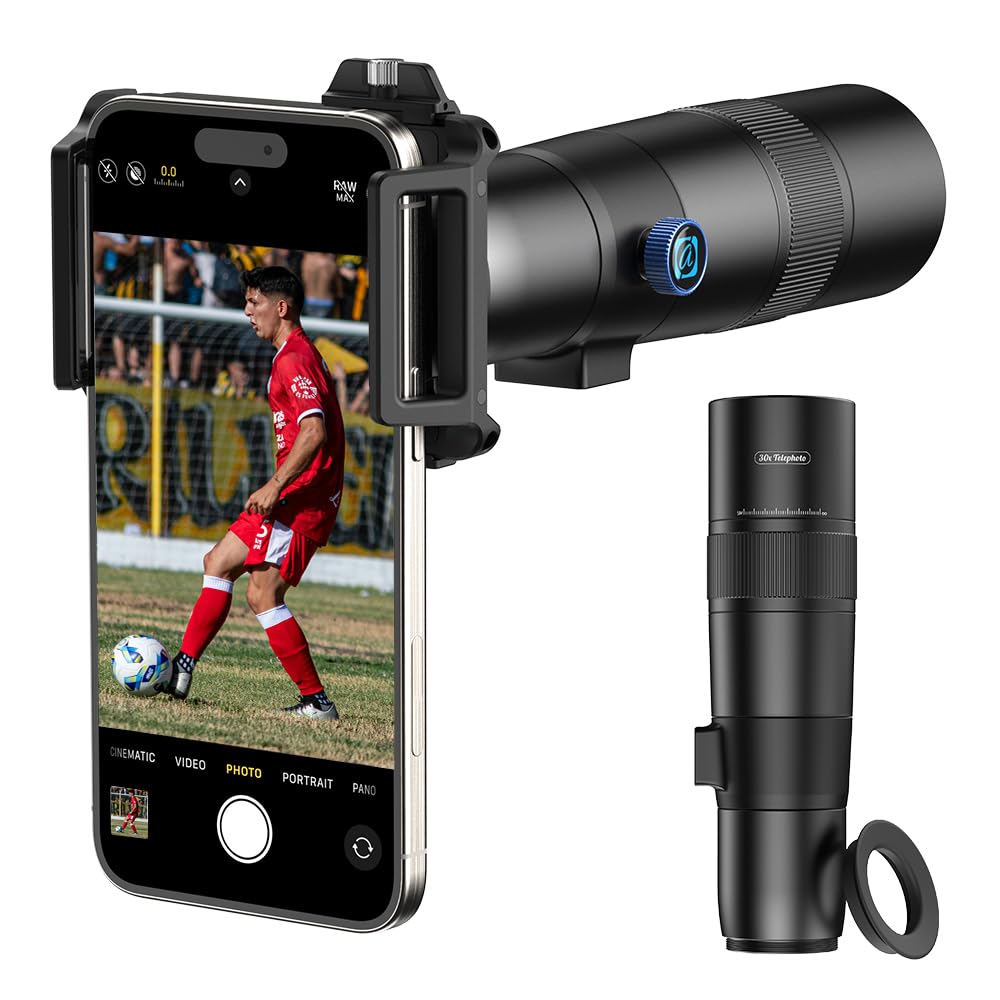 APEXEL 30X Super Telephoto Lens, Lunghezza Focale di 720mm, Cattura Professionale e Artistica per Fauna Selvatica, Sport, Concerti