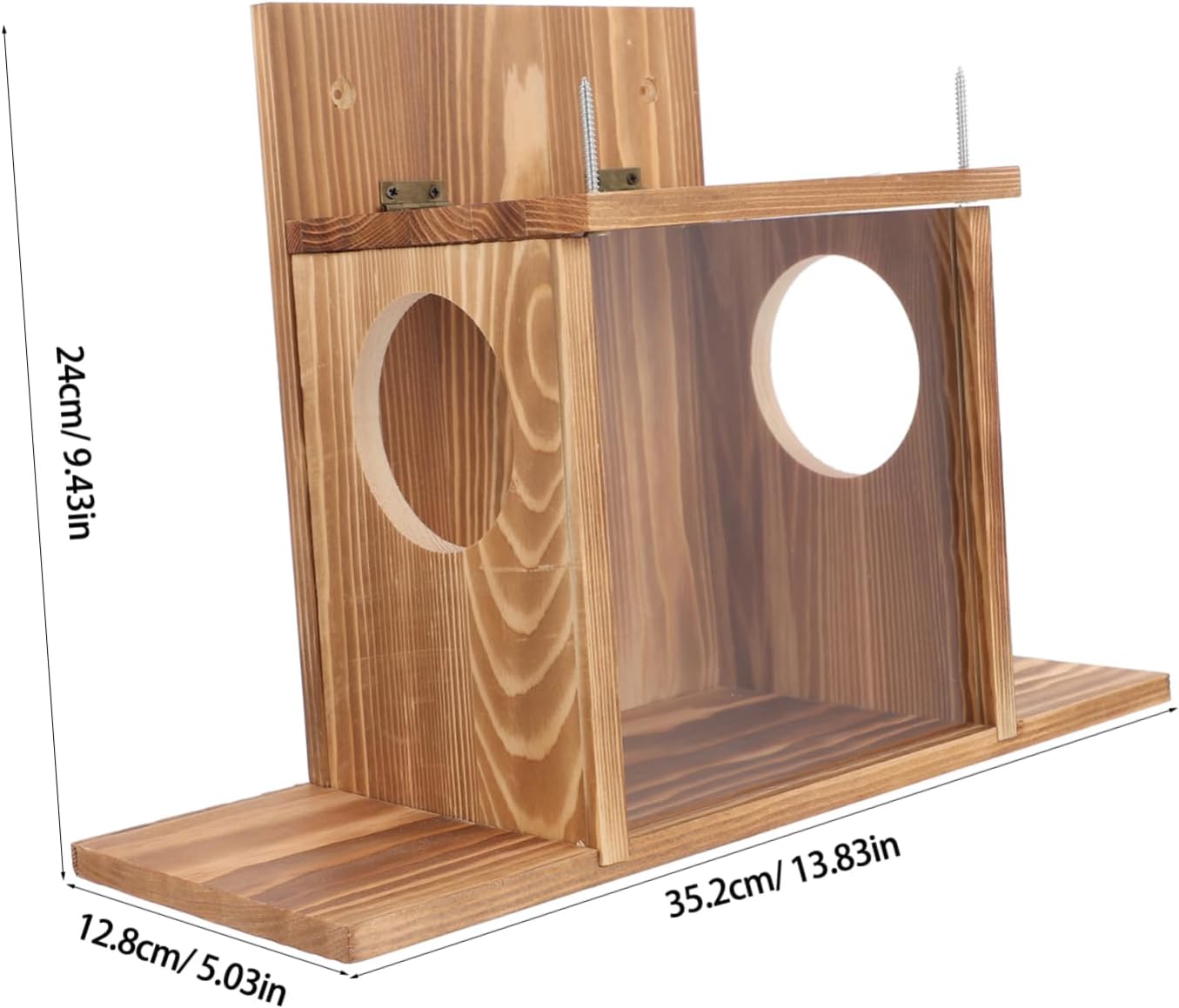 MERRYHAPY Outdoor Squirrel Feeder Wood Design Creative Squirrel Feeding House for Gardens Attracts Squirrels Birds Feeding Station for Home Wildlife