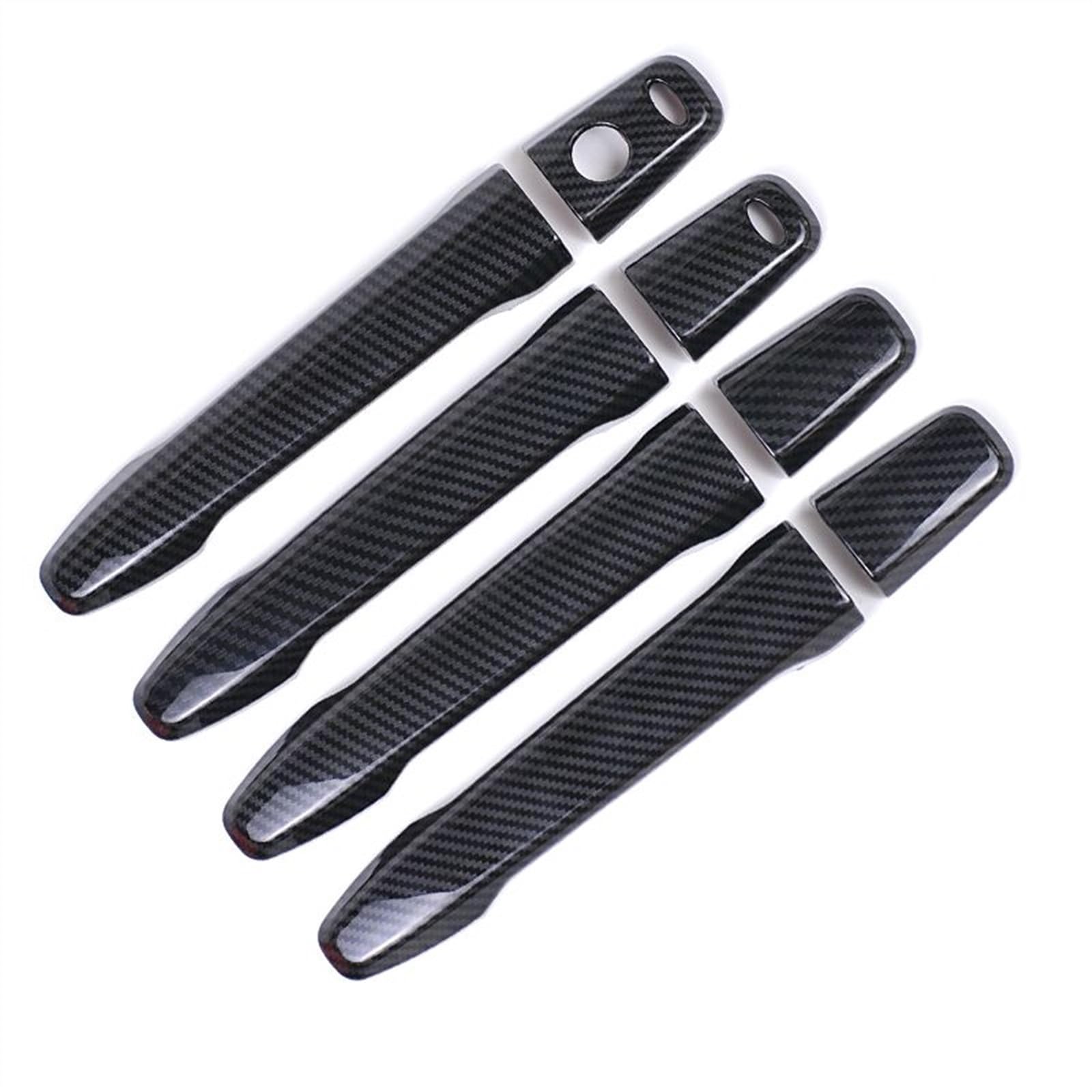 NOHEEU Chrome Carbon Fiber Car Door Handle Covers for Citroen for C-Crosser 2007-2016(Style 2)