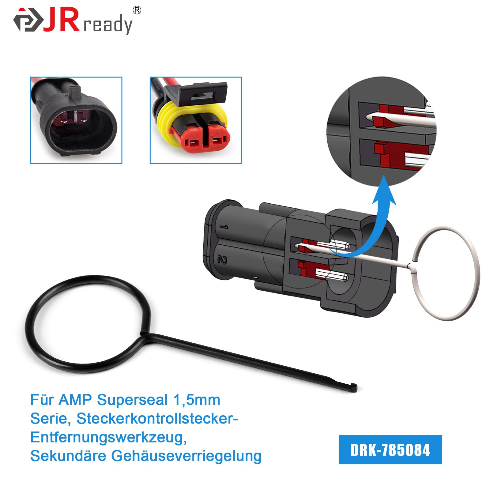 JRready ST5211-05 5PCS Auspinnwerkzeug Kit For Weather-Pack Metri-Pack Serie Steckverbinder Deutsch DT DTM DTV DRB DRCP Und Strike Serie Stecker Trminals Tool Kit Einbeziehen DRK 785084 Amp 1.5mm