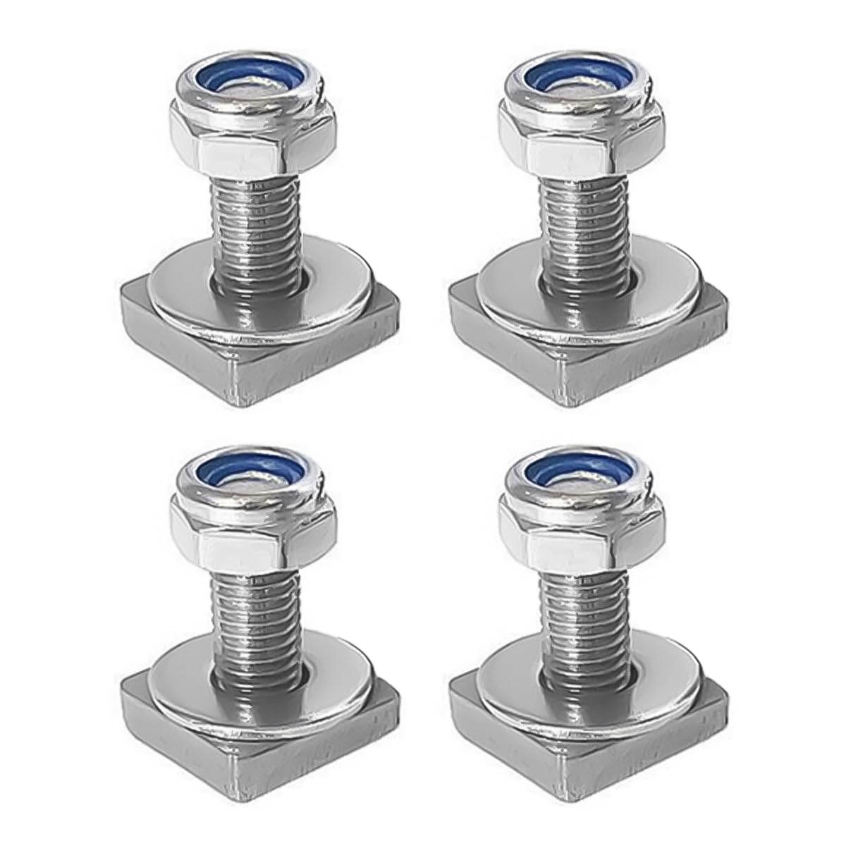 Alide 4 Pcs T Track Bolts Roof Rack Bolts M6 X 30 Mm with Nut Washer 20x20mm Square Sliding Blocks for Roof Rack Rail Carrier