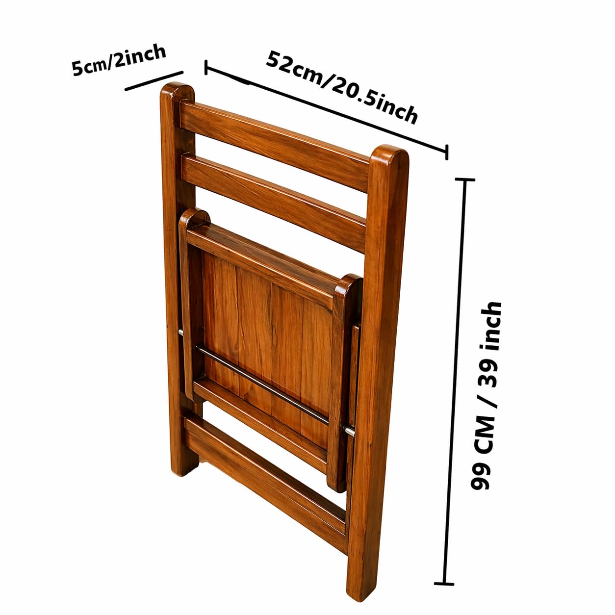 Premium Teak Wood Folding Comfort Chair,Elegant Honey Finish Portable Wooden Folding Chair for Home Decor Indoor and Outdoor Use (28 X 20X 34 Chair) 1