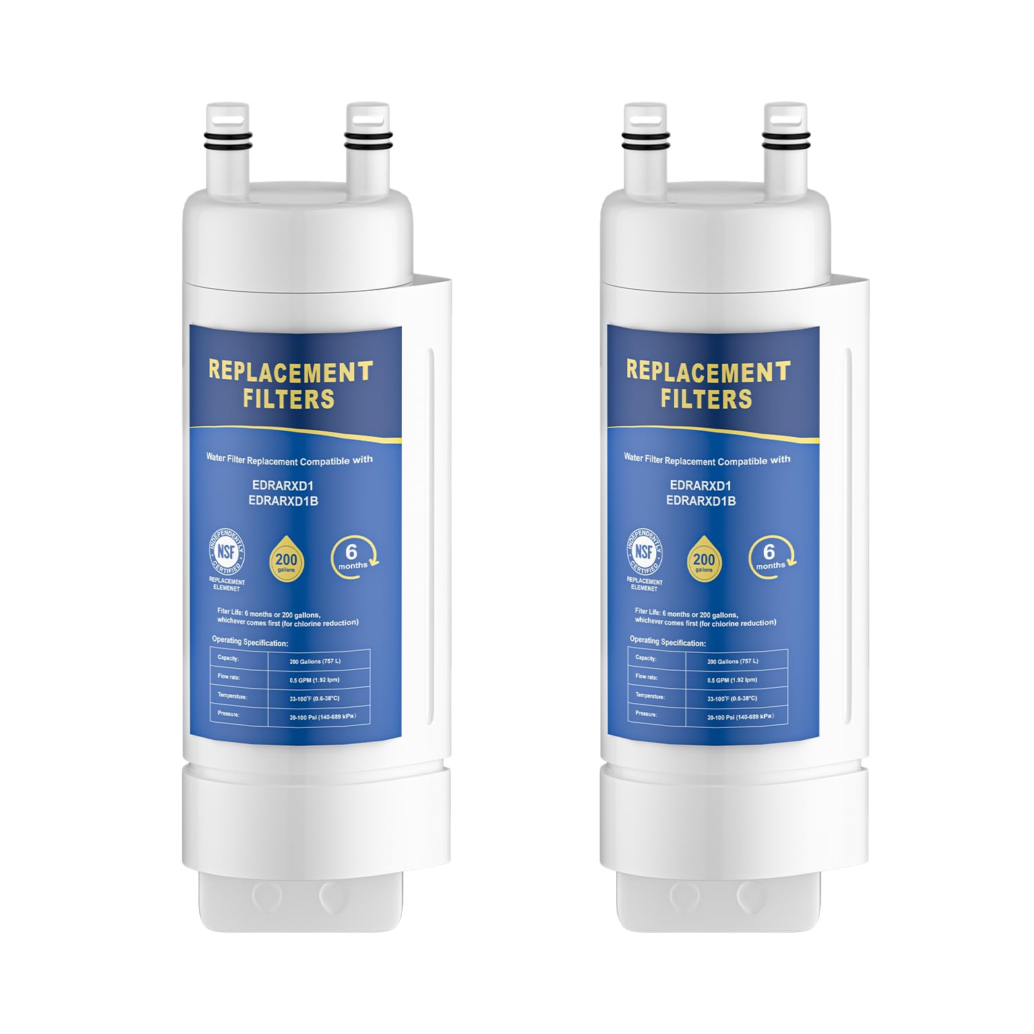 Photo 1 of 2 Pack EDRARXD1 Water Filter Replacement Compatible with Whirlpool EDRARXD1, Everydrop Filter A, EDRARXD1B