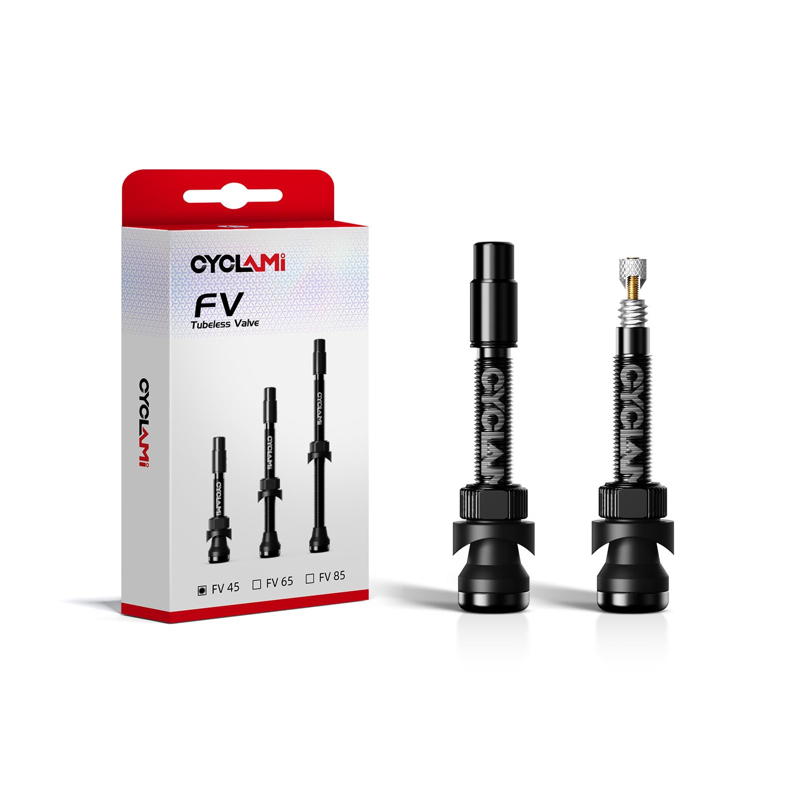 Tubeless Valves 45/65/85 mm Aluminium, Presta Valves with Removal Core Valves,For Road Bike/Mountain Bike/Gravel, Fit Most Bicycle Rims (45mm)