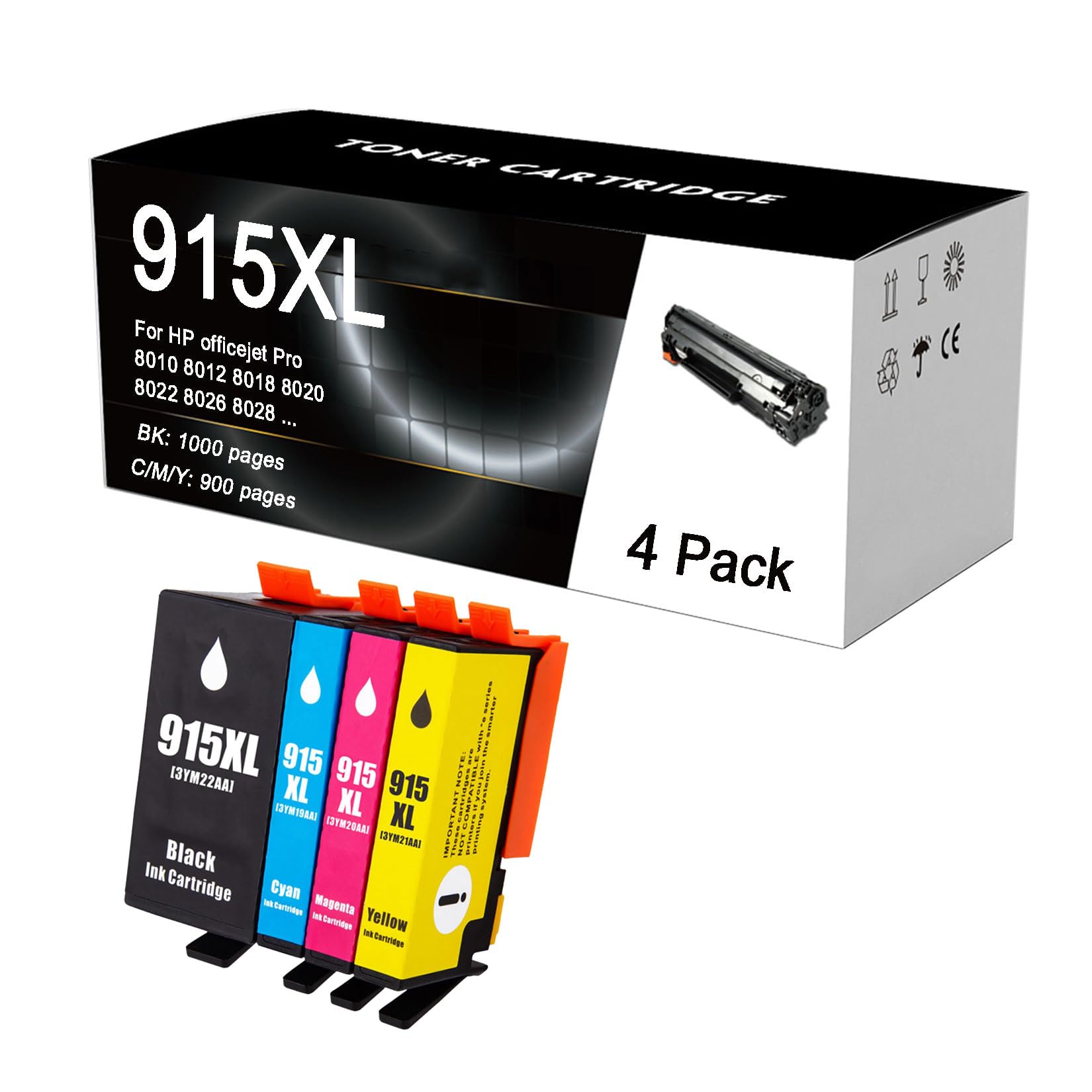 Amazon.com: 915 XL 915XL Ink Cartridge Combo Pack Compatible For