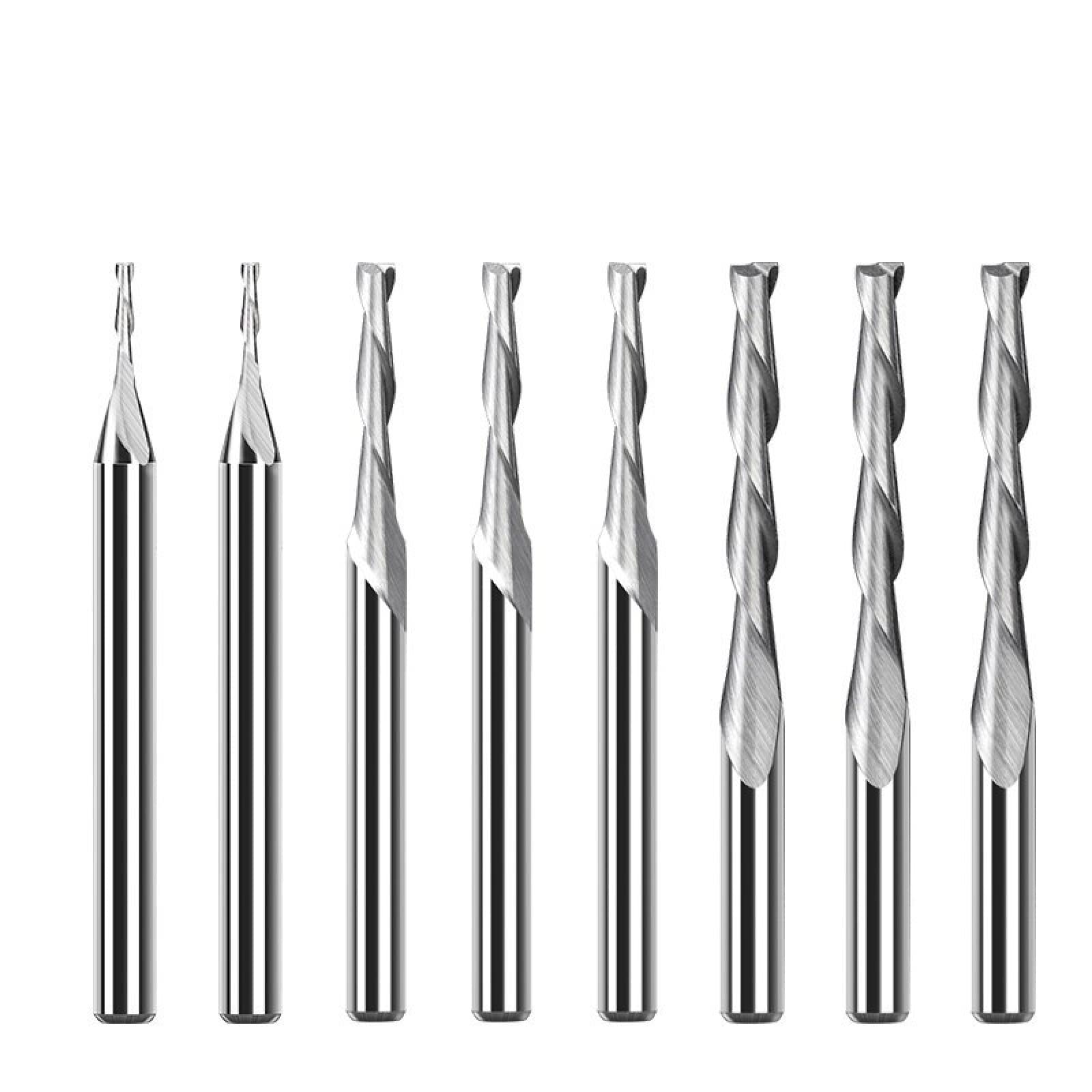 10 punte for fresa a spirale in carburo 2 frese piatte for flauto for incisione su legno acrilico(3.175x3.175x15)