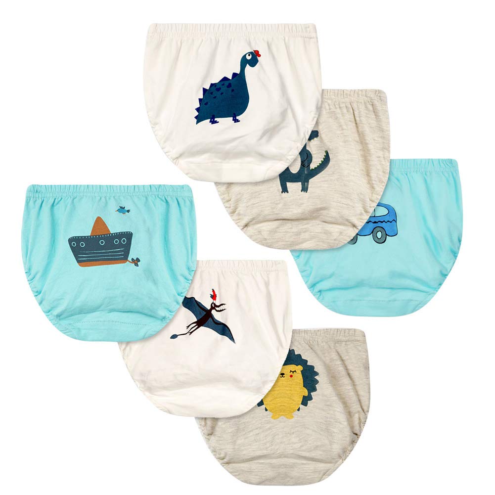 Baby/Kleinkind Jungen & Mädchen 6er Pack Baumwolle Unterhose Unterwäsche Höschen Schlüpfer - in verschiedenen Kombination von Cartoon Stoffdruck(1-3 Jahre)