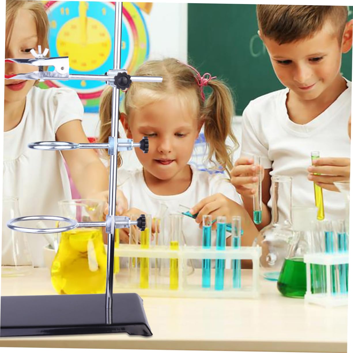 Homoyoyo Support Métallique de Laboratoire Matériel pour Chimie et Physique Pince pour Flacons et Entonnoirs Instrument de Support Stable pour Expériences