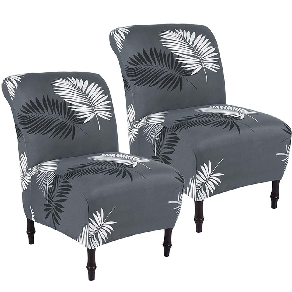AQIGR Armless Accent Chair Cover Stretch Armless Slipper Chair Slipcover Soft Spandex/Velvet Fabric Armless Chair Cover Slipcover Furniture Protector for Living Room Hotel (Color : #14, Size : 2PCS)