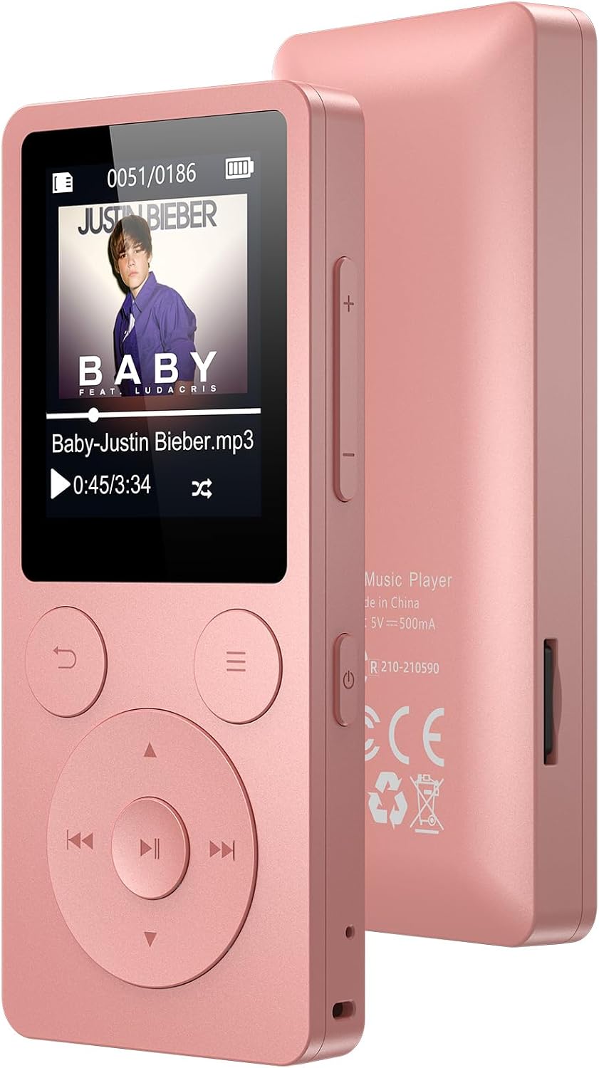 32GB MP3 Player with Bluetooth 5.3, Portable Music Player with Speaker, Simple Physical Buttons, 1.8 Inch Screen, 40 Hour Battery Life, FM Radio, Voice Recorder, Supports 128GB Micro SD Card 10 61d3r7Ev5mL. AC SL1500