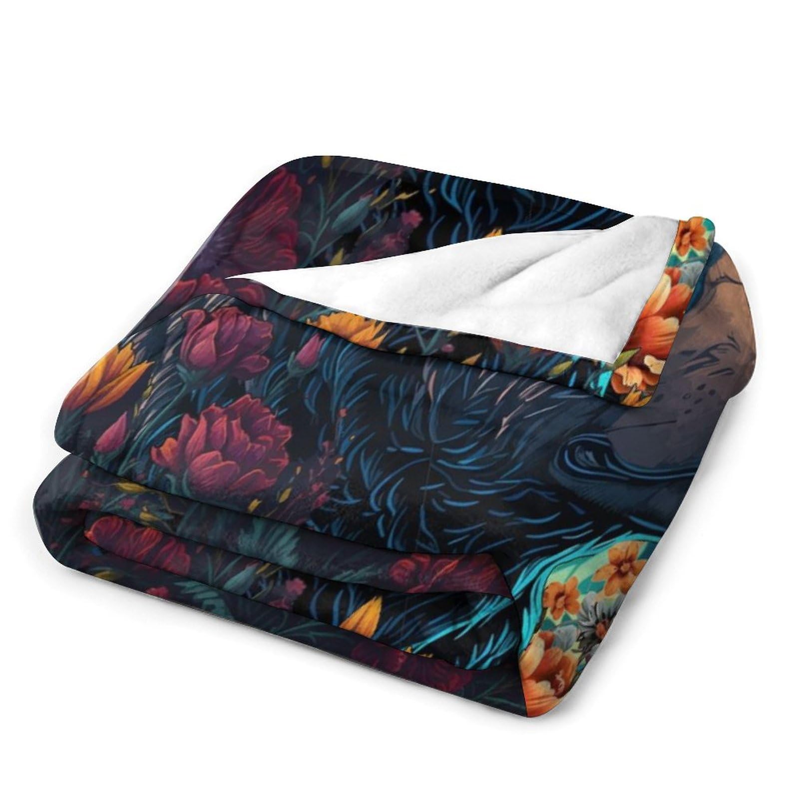Cabin Bear Flanell-Überwurfdecke – Rustikales Holz & Wildtiermuster, Kuschelig Warm Für Bett & Couch, 127x152 Cm & 152x178 Cm