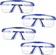 KYLOS Safety Children's Safety Goggles Comfortable to Wear Thanks to Lightweight Construction and Adjustable Temples, Anti-Scratch, Universal Size, Colour: Blue