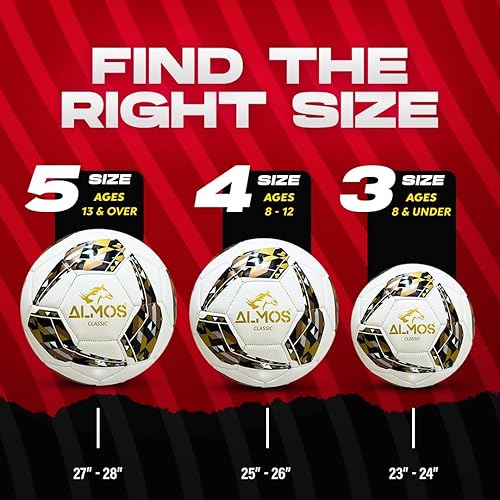 Miniatura 5 de Almos Balón de fútbol clásico de entrenamiento 32  para clubes, rendimiento de partidos, fútbol en interiores y exteriores, adecuado para césped y