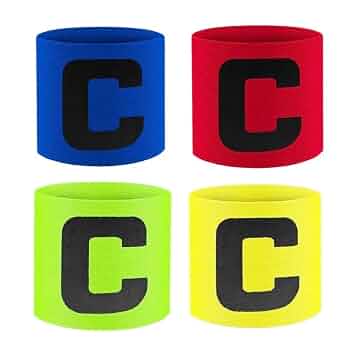 Brassards Capitaine Football - Lot De 6 - Réglables Velcro - 6 Couleurs - Sport Équipe