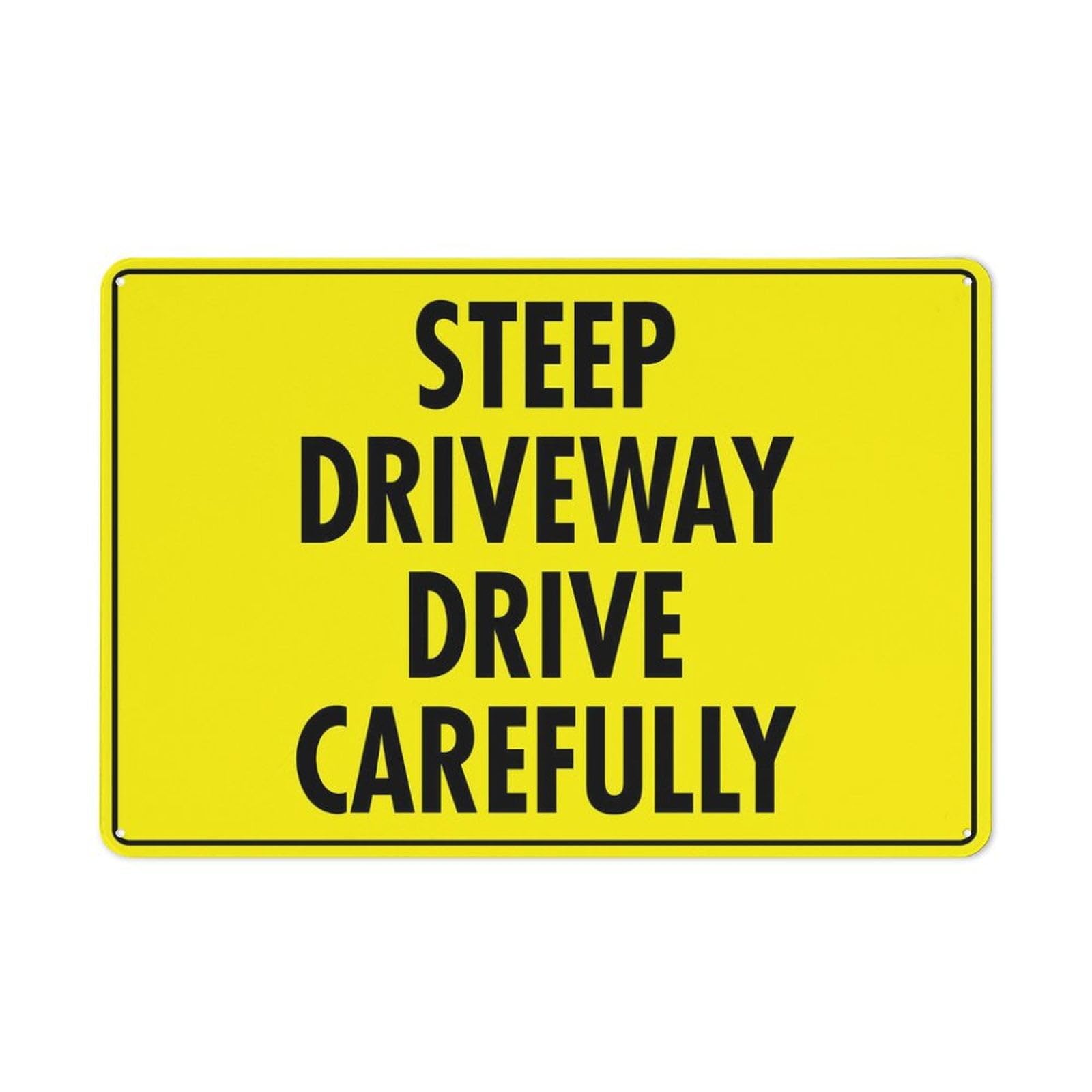 Peiyeety A08 Steep Driveway Drive Carefully Sign 12X16 Inches Rust Free Aluminum Signs Outdoor, Metal Tin Sign For Home, Business, Yard