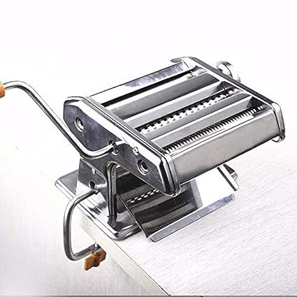 PYU Pasta Machine Chrome Includes Pasta Cutter, Hand Crank and Instructions