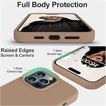 iPhone 15 Pro Max ile Uyumlu İçi Kadife Lansman Silikon Kılıf – Kamera Korumalı, Darbe Emici, Premium Yumuşak Kapak Kahverengi