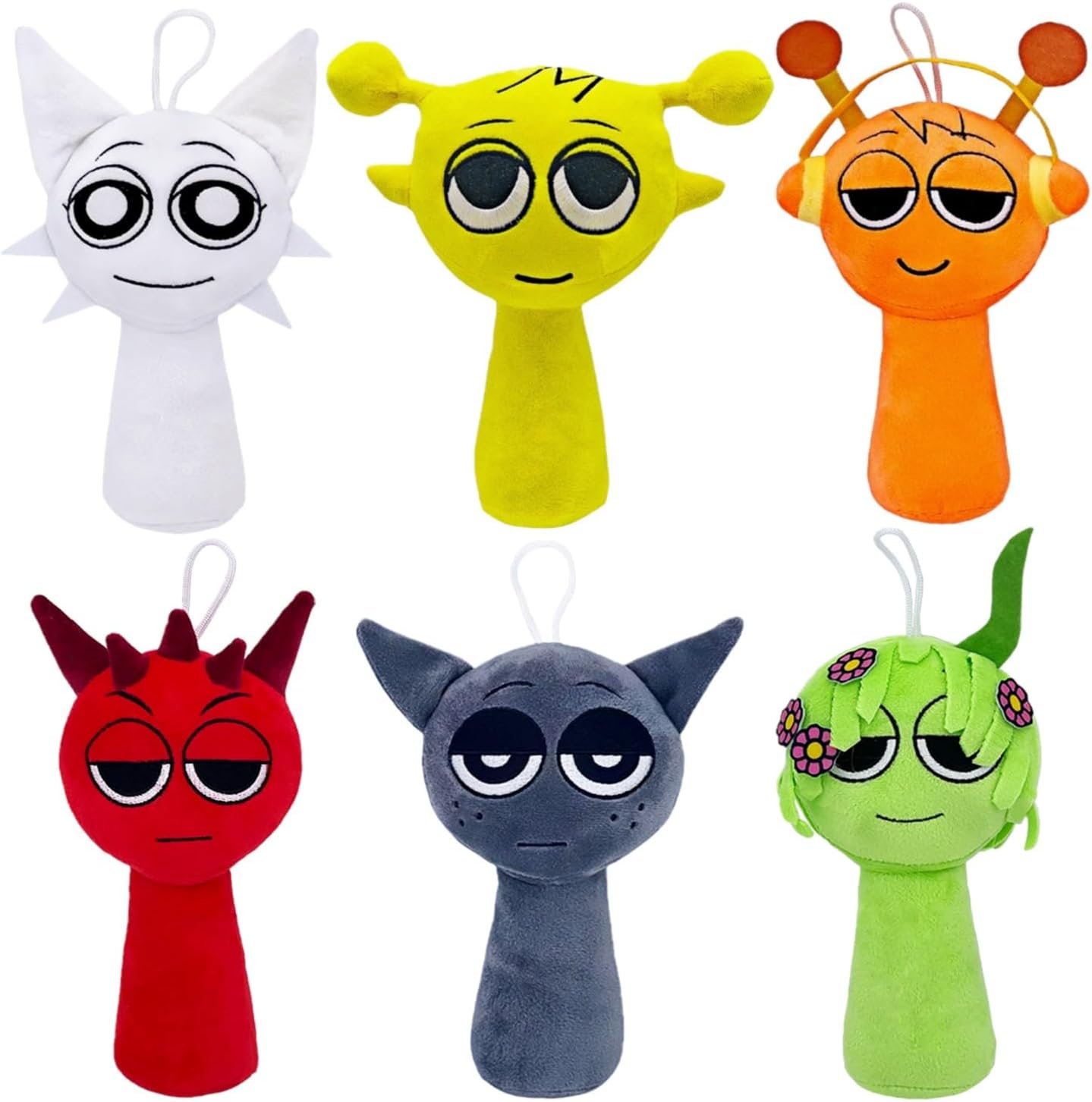 2024 Sprunk Plush Toys, 8'' Sprunky Wenda Oren Plushies, Sprunk Simon Gray Stuffed Toys Dolls Gifts for Birthday Christmas (6 Pcs)