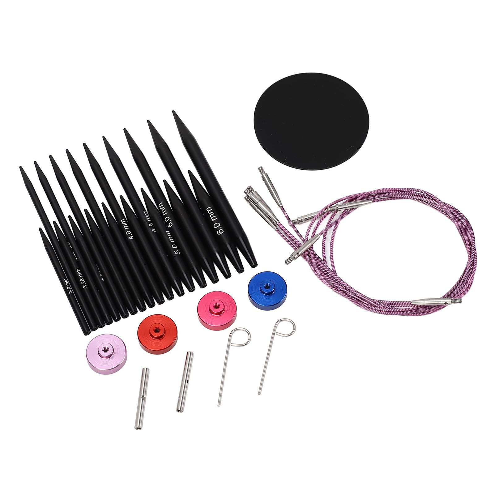 Qudinip Juego de Agujas de Tejer Circulares Agujas Intercambiables Duraderas y Ergonómicas para Proyectos de Manualidades Adecuado para Todas Las Edades 18 Piezas