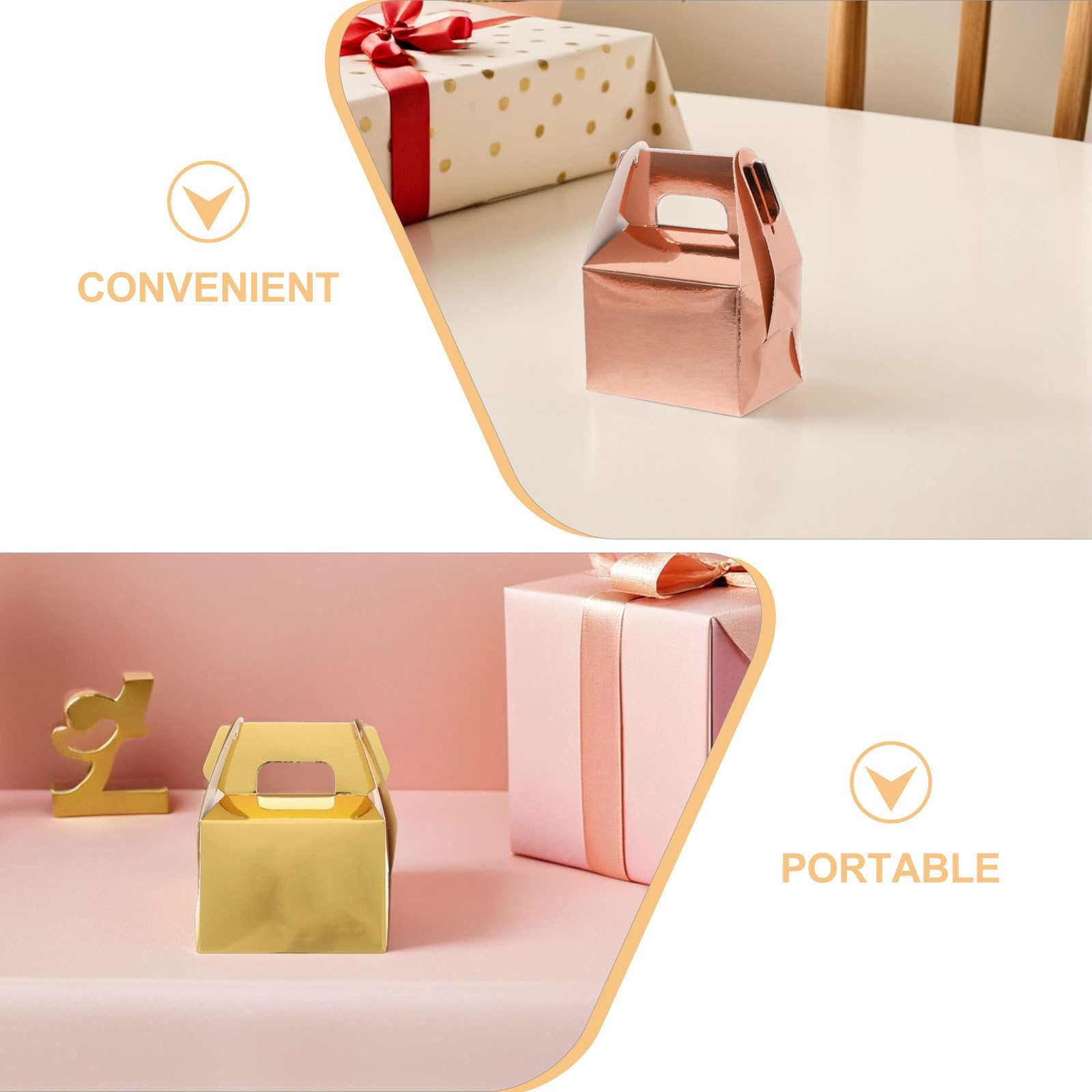 INOOMP 60piezas Cajas de Dulces con Asa para Bodas Unidades Cajas de Obsequio para Galletas Bocadillos Dulces para Despedidas de Soltera Showers y Regalos para Llevar Casa