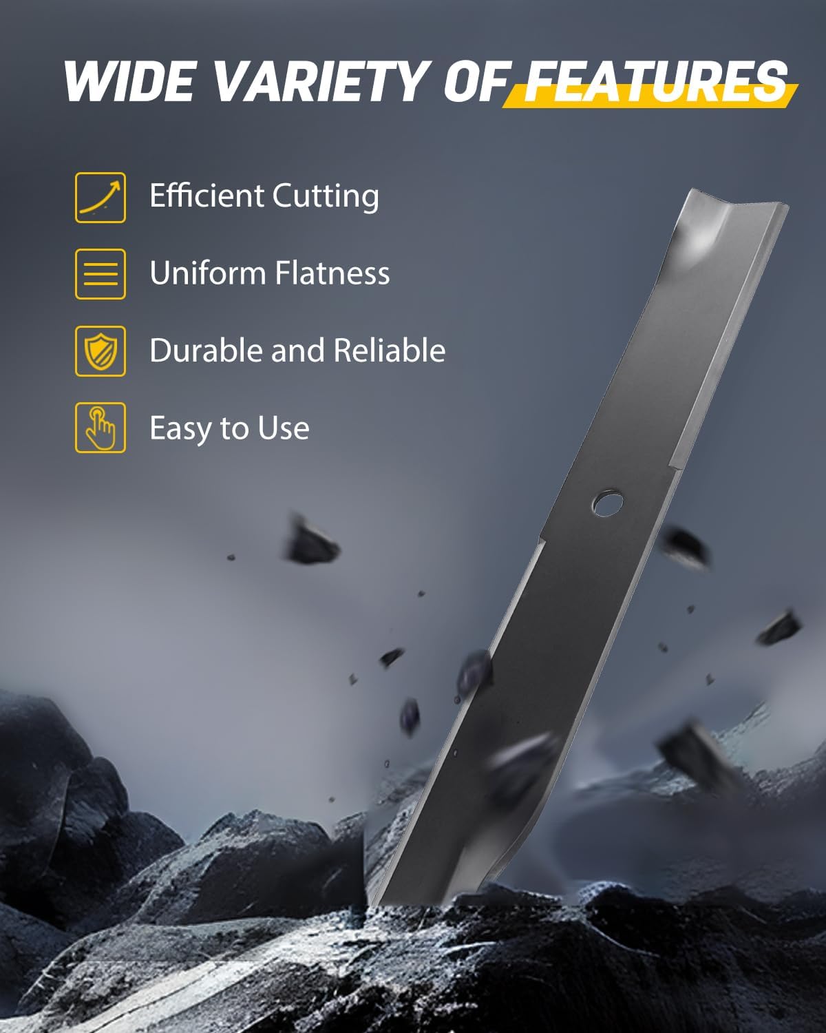 OCPTY Low Lift Blades 52 inch Deck Mower Blades for Ariens: 00273100, 00450300, 03253800, 03399704, 04916400, 04917900; for Bad Boy: 038-3000-00; for Ferris: 1521227,3 pack
