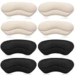 Dr. Foots Heel Grips for Kids and Women, Self-Adhesive Heel Cushion Inserts for Girls and Boys Prevent Heel Slipping, Rubbing, Blisters, Foot Pain - 4pairs (Beige+Black)