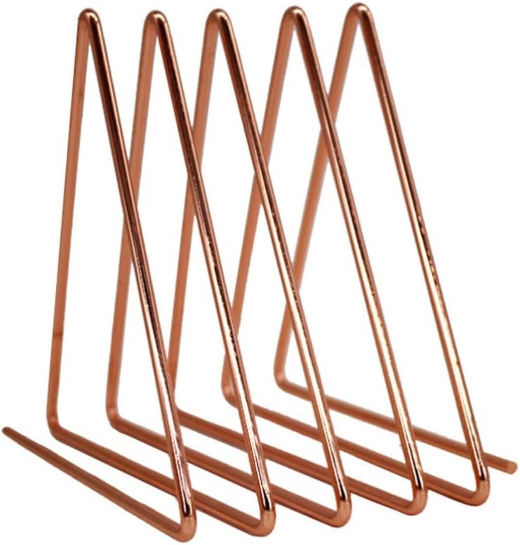 IMIKEYA Magazine Holder Rose Gold File Holder Triangle Magazine Rack Holder Desktop Book File Organizer Newspaper Holder for Office Home School