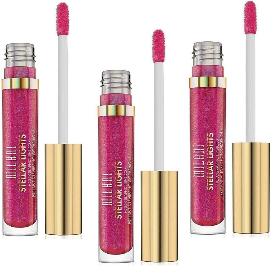 Pack of 3 Milani Hypnotic Lights Holographic Lip Topper, Fluorescent Light 03